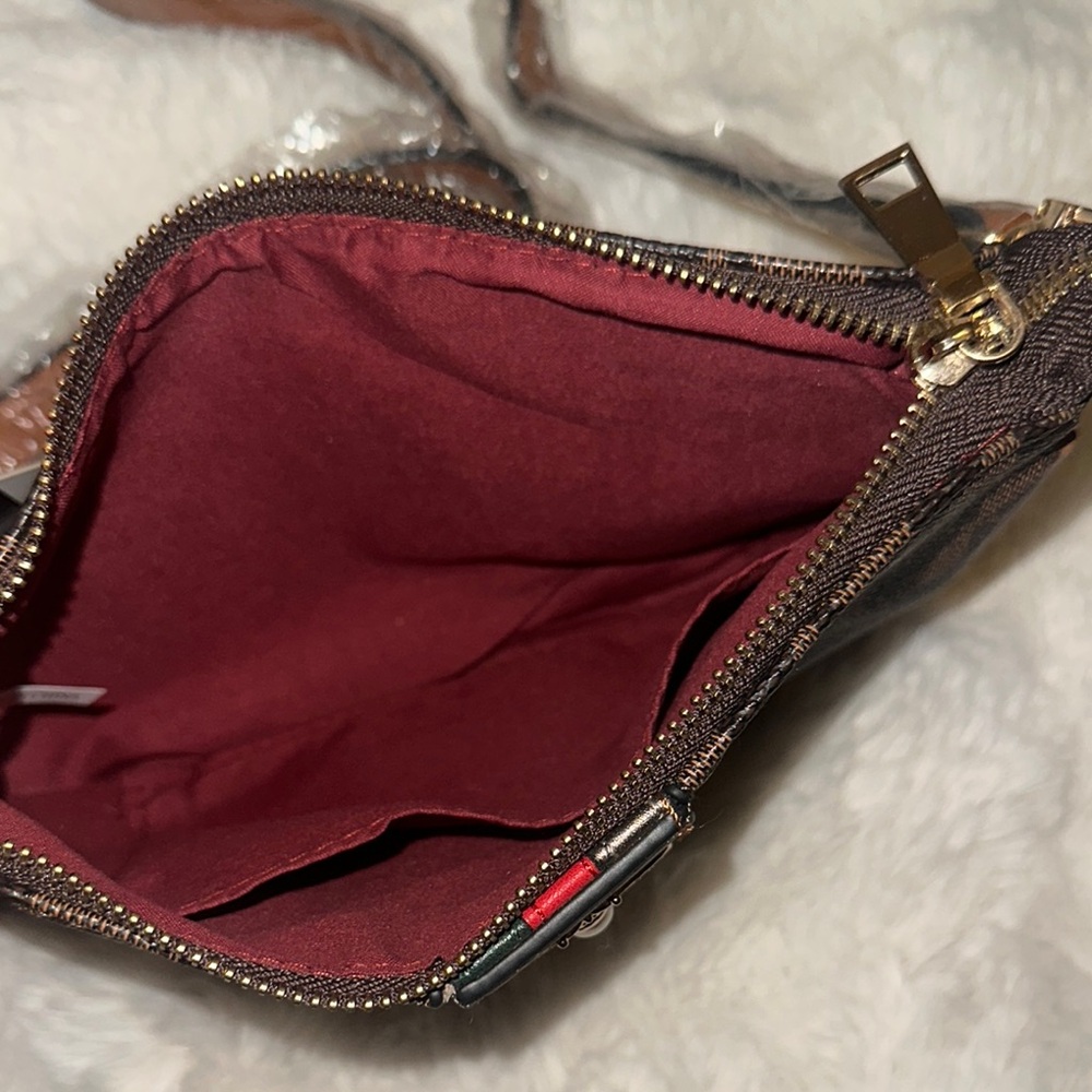 Stylish Brown Geometric Pattern Bag Set - image 3